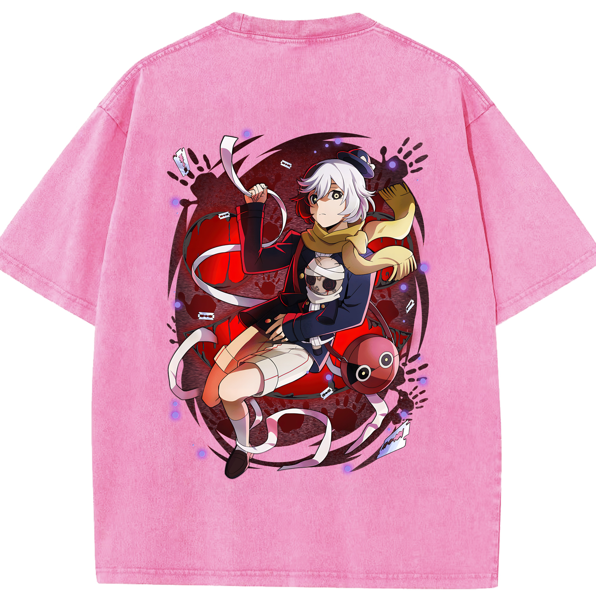 （画像用） 文豪ストレイドッグス Bungo Stray Dogs 綿100% ヴィンテージ風 半袖Tシャツ（背面プリント）
